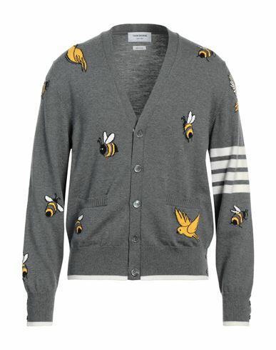 Thom Browne Man Cardigan Grey Wool, Cotton Cover