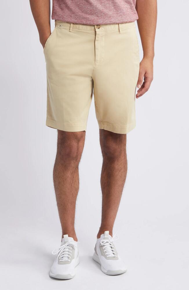 BOSS Slice Flat Front Shorts in Light Beige Cover