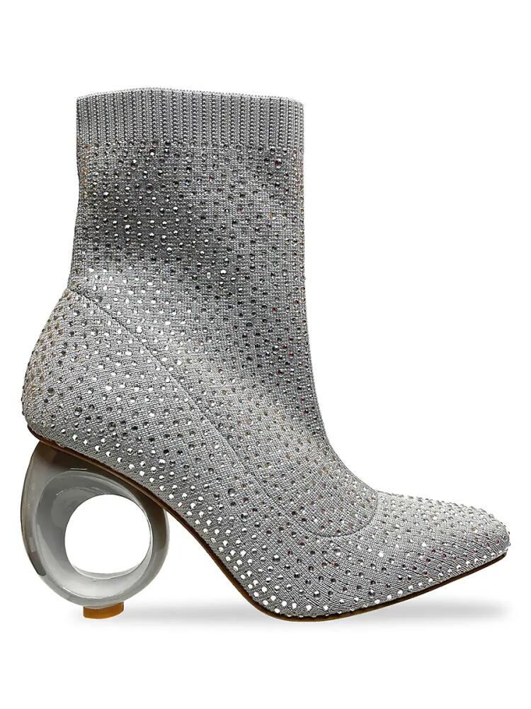 Lady Couture Women's Barbie Rhinestone Studded Sock Boots - Silver Cover