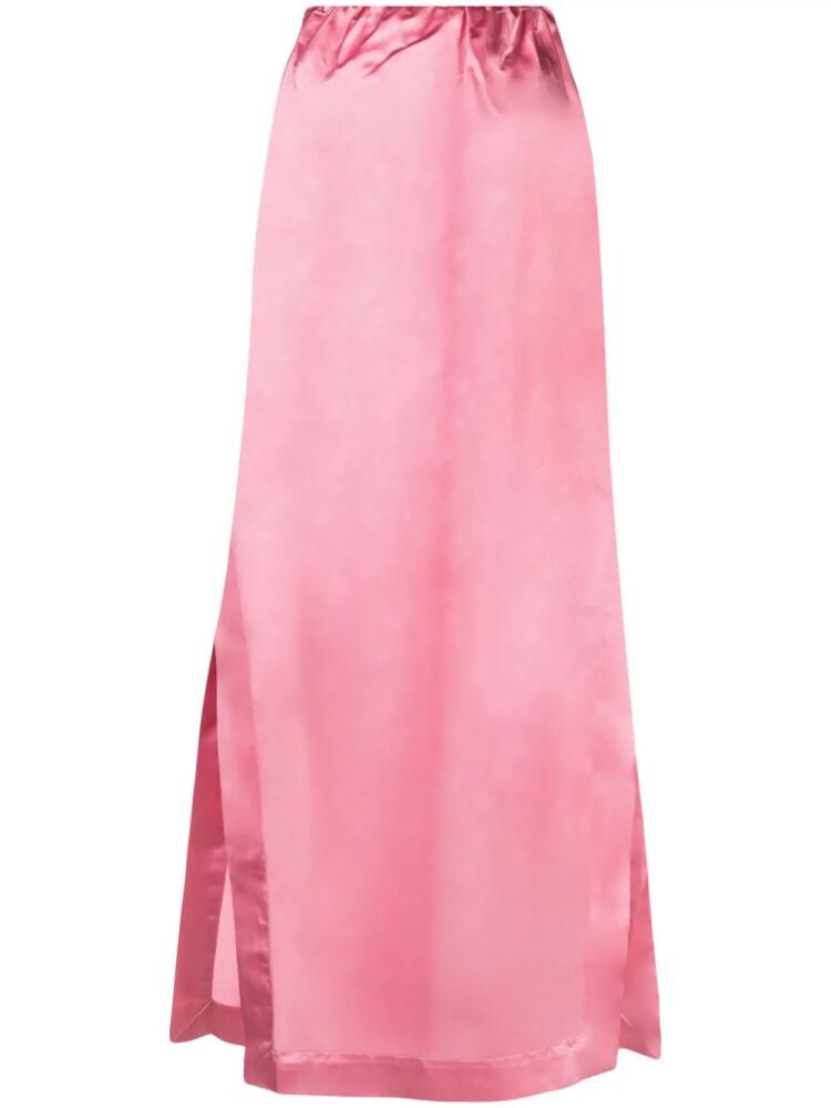 SA SU PHI crinkled silk maxi skirt - Pink Cover