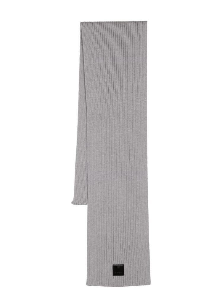 Givenchy ribbed logo-patch scarf - Grey Cover