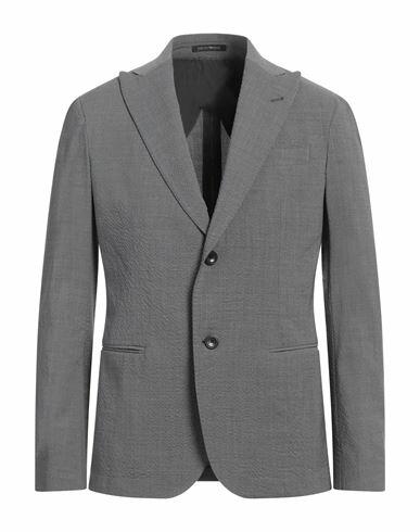 Emporio Armani Man Blazer Grey Virgin Wool, Elastane Cover