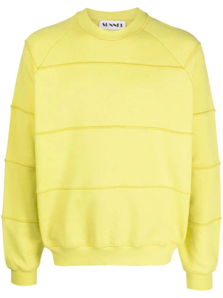 Sunnei panelled organic cotton sweatshirt - Yellow Cover