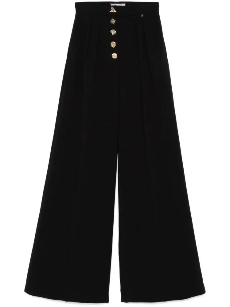 NISSA decorative-buttons trousers - Black Cover