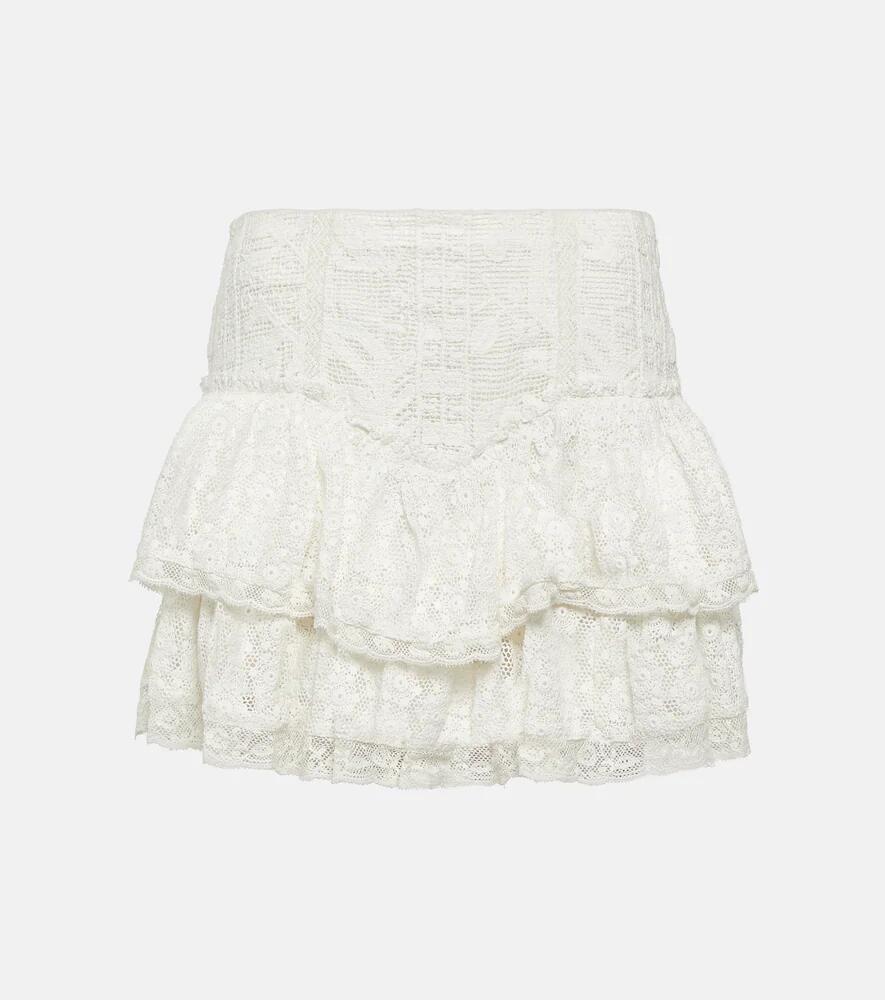 LoveShackFancy Antila tiered lace miniskirt Cover