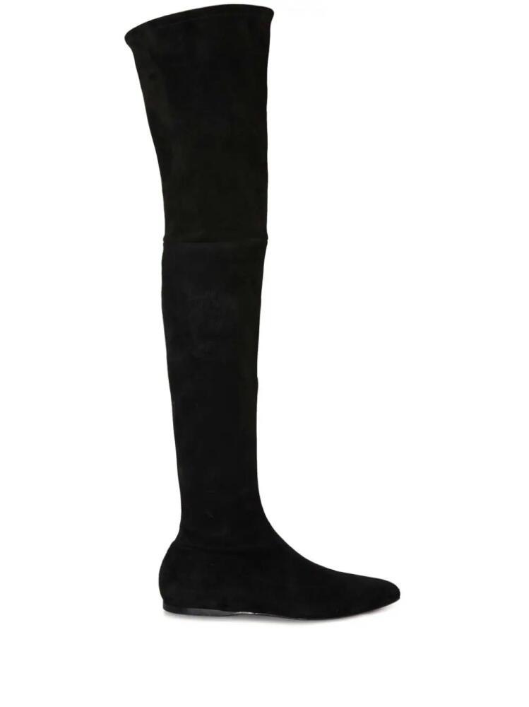 PUCCI logo-embroidered thigh-high boots - Black Cover