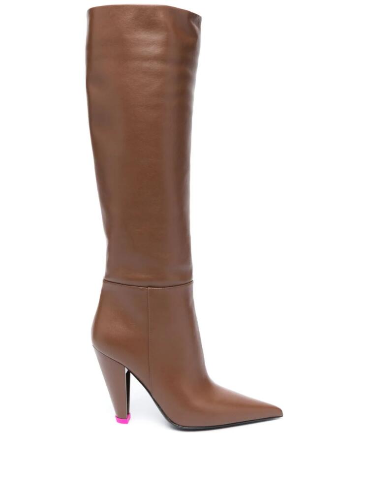 3juin 105mm leather knee-length boots - Brown Cover