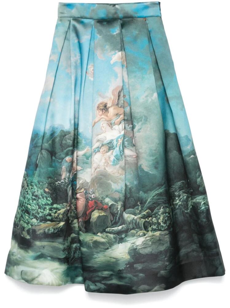 NISSA printed taffeta midi skirt - Blue Cover