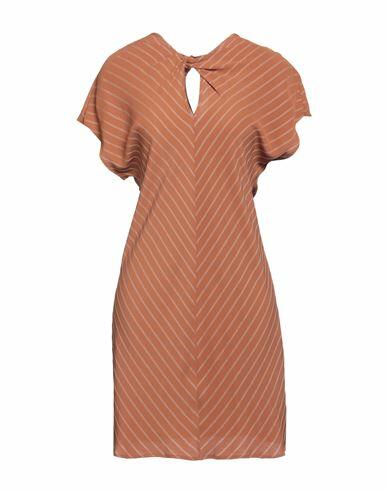 Katia Giannini Woman Mini dress Brown Acetate, Silk, Polyester Cover