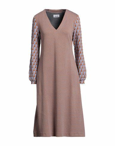 Niū Woman Midi dress Tan Viscose, Polyester, Cotton, Polyamide, Elastane Cover