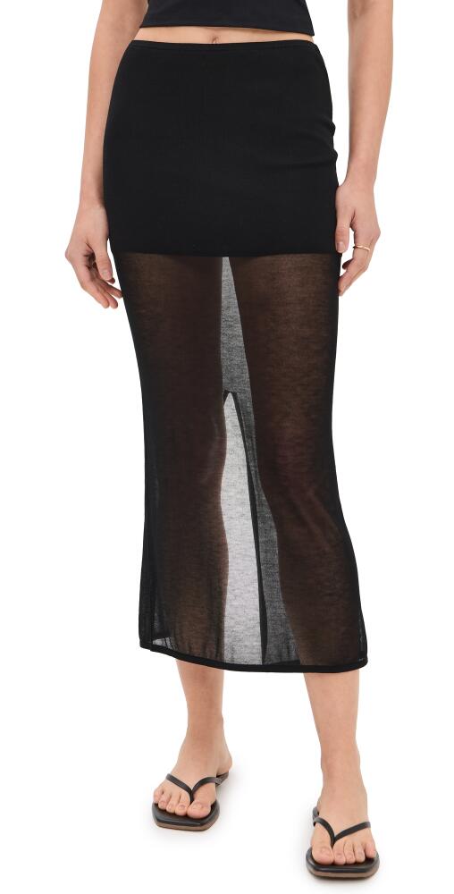 St. Agni Sheer Column Skirt Black Cover