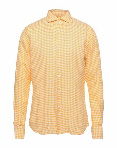 Glanshirt Man Shirt Orange Size 15 ½ Linen Cover