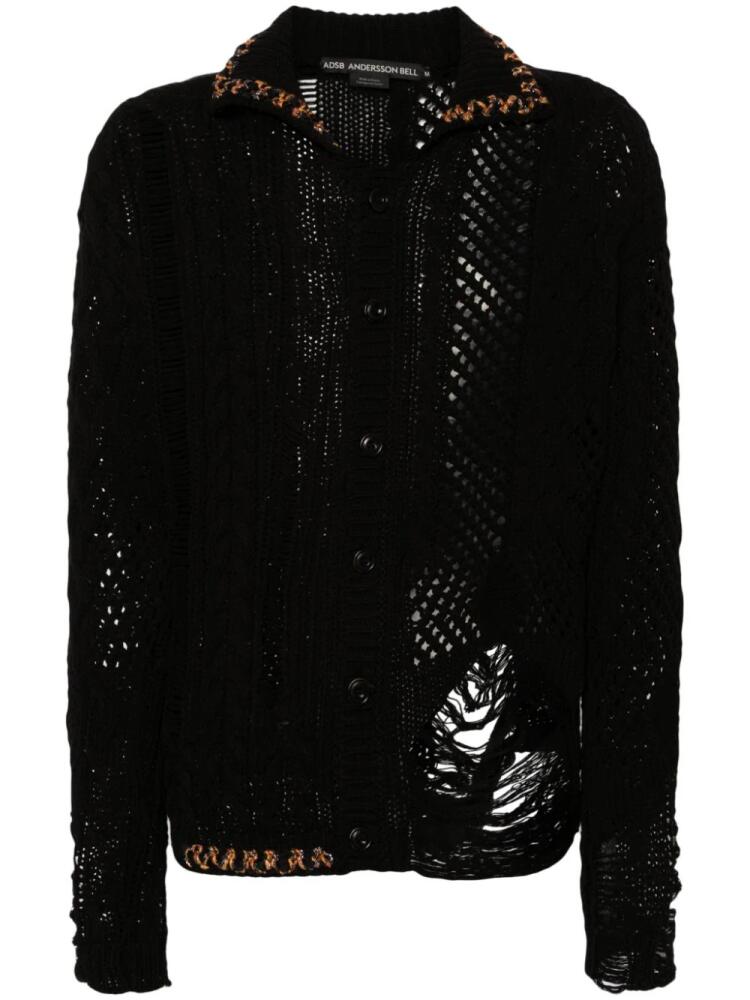 Andersson Bell open-knit distressed cardigan - Black Cover