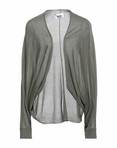 Alpha Studio Woman Cardigan Military green Viscose, Polyester Cover