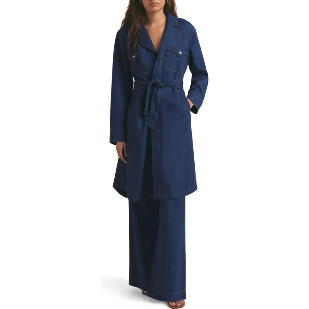 Favorite Daughter The Boulevard Denim Trench Wrap Coat in Rome Cover