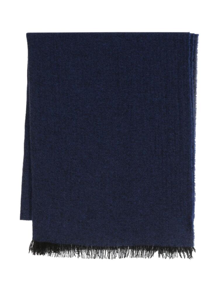 Lady Anne fringed-edge cashmere scarf - Blue Cover