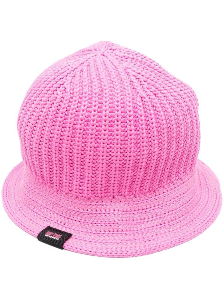 GCDS ribbed-knit hat - Pink Cover