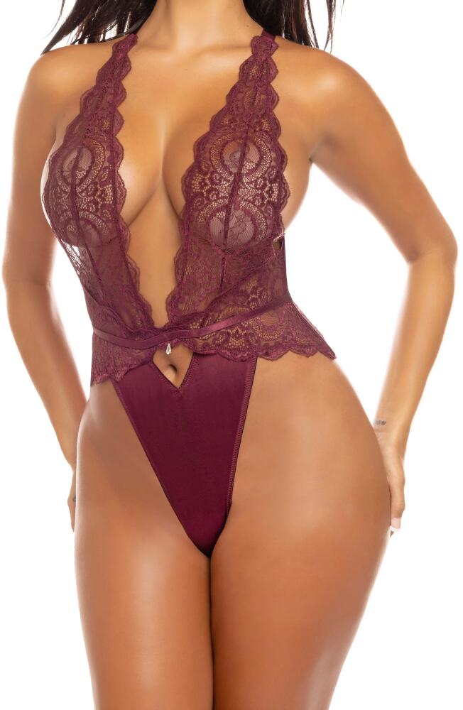 Oh La La Cheri Sadie Plunge Lace Teddy in Windsor Wine Cover