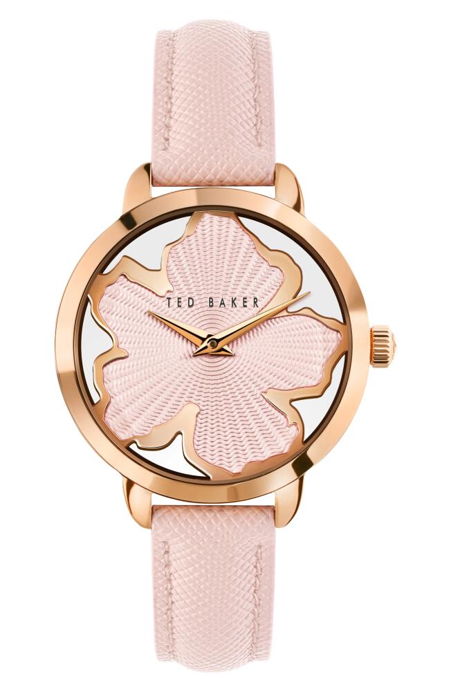 Ted Baker London Lilabel Leather Strap Watch, 36mm in Rose Gold/Pink/Pink Cover