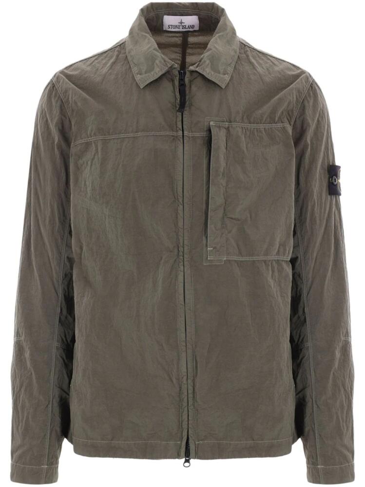 Stone Island Compass-badge overshirt - Green Cover