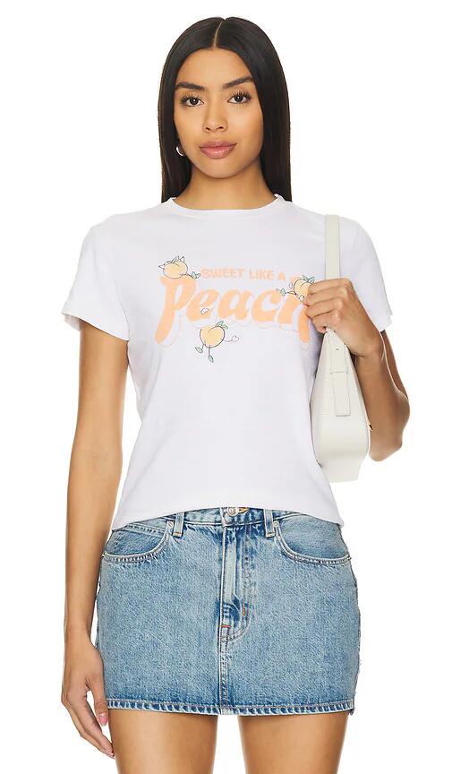 RE/DONE Classic Tee Peach in White Cover