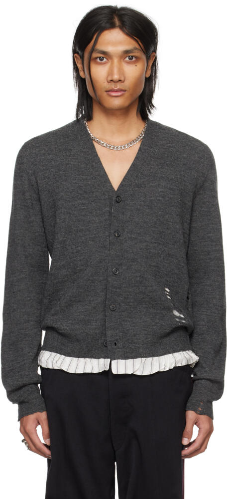 Maison Margiela Gray Distressed Cardigan Cover