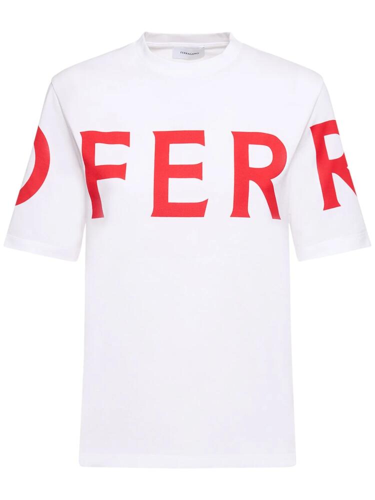 FERRAGAMO Logo Cotton Jersey Short Sleeve T-shirt Cover