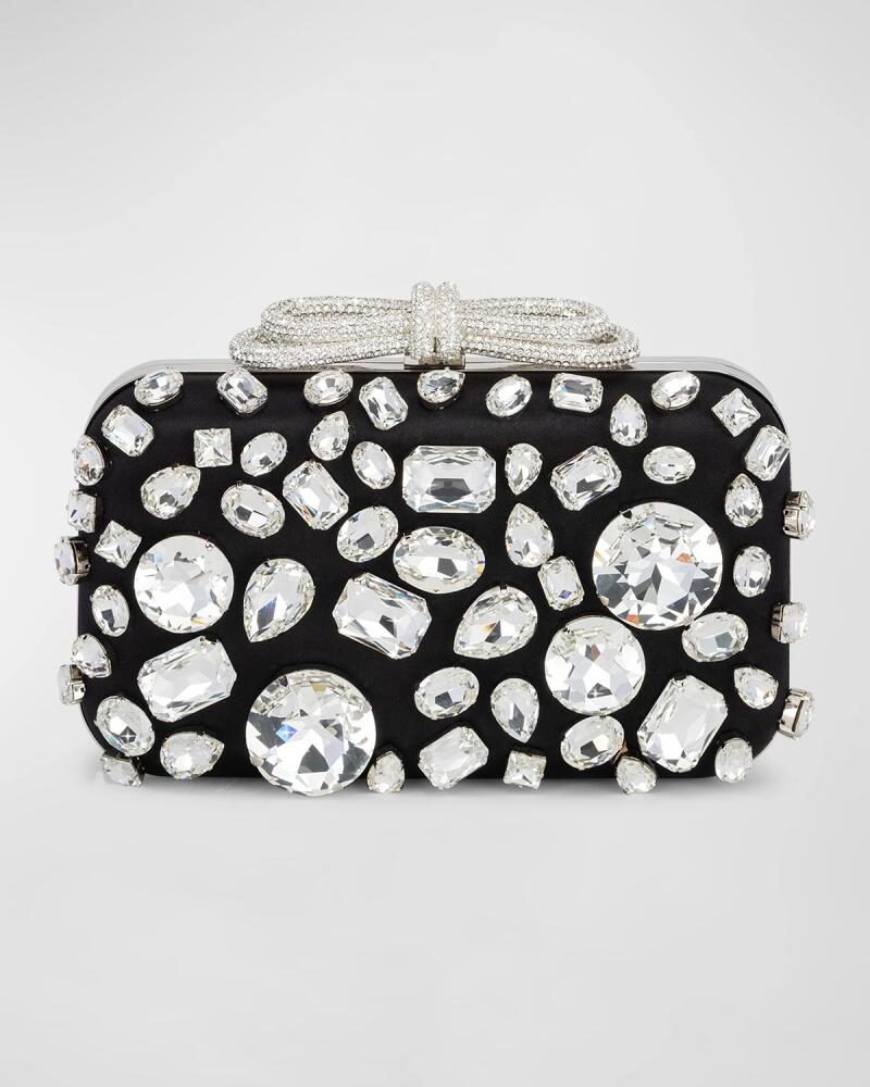 MACH & MACH Bow Strass Satin Clutch Bag Cover