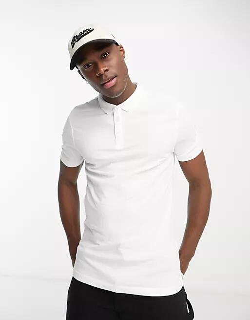 New Look regular polo shirt in white Cover