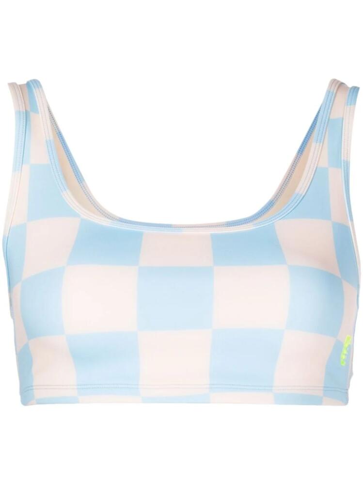 P.E Nation checked cut-out sports bra - Blue Cover