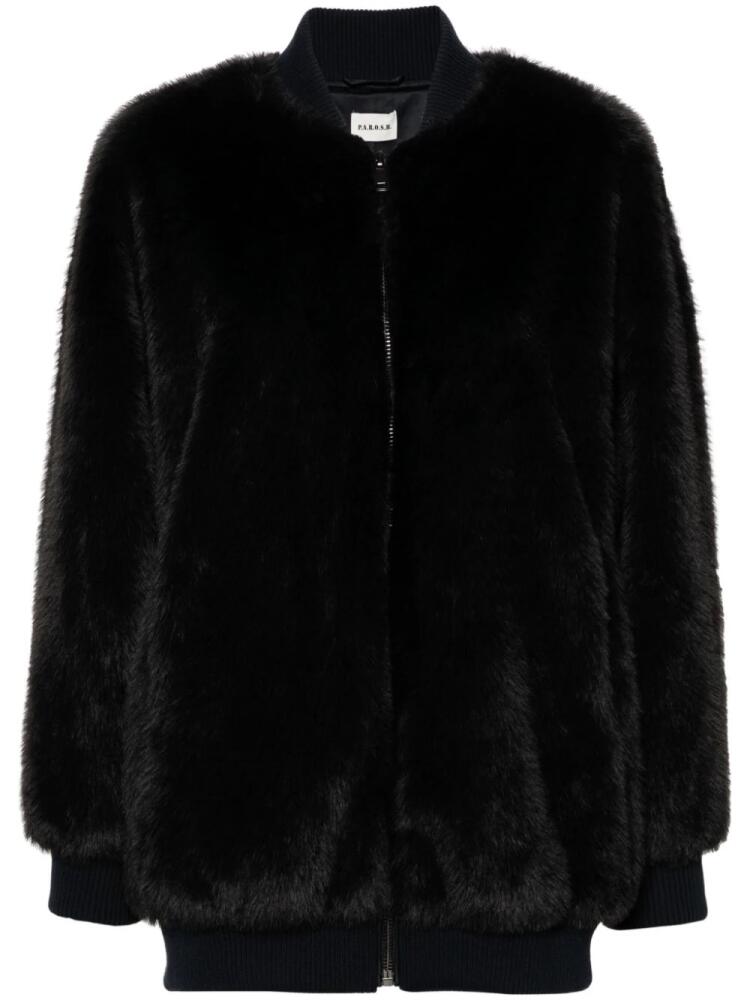 P.A.R.O.S.H. faux-fur bomber jacket - Blue Cover