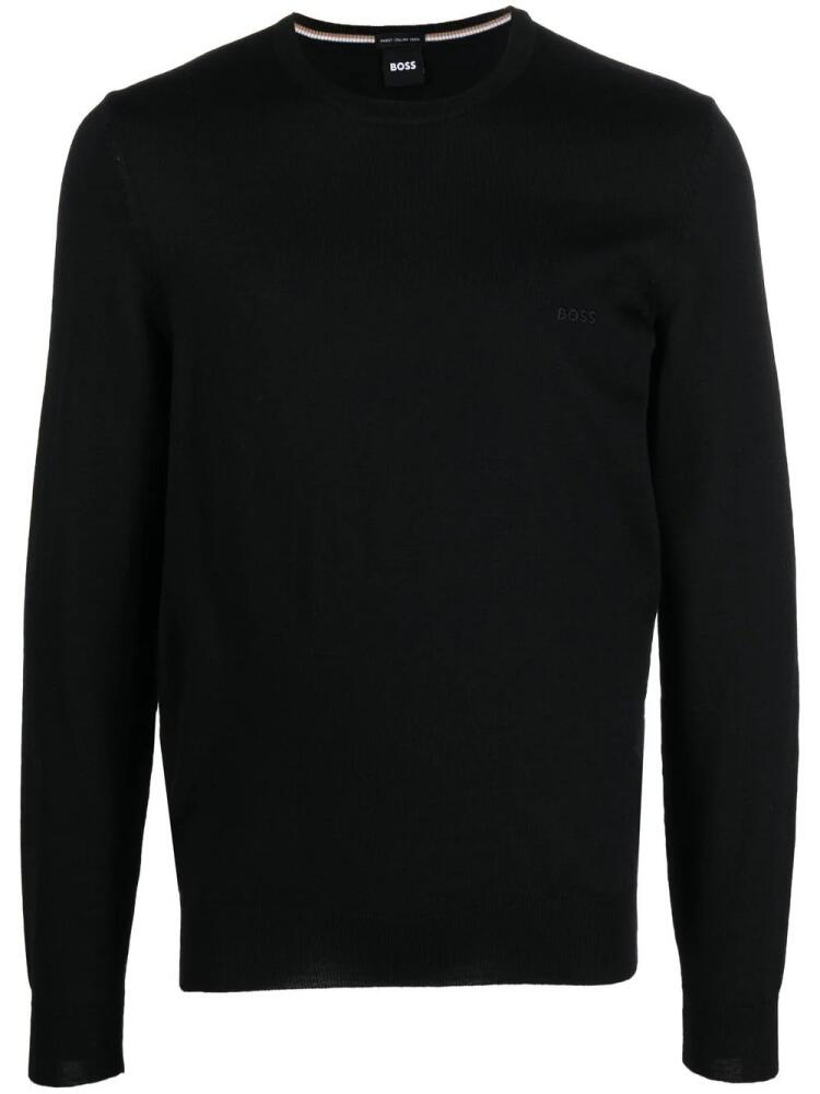 BOSS crewneck virgin wool jumper - Black Cover