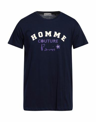 Daniele Alessandrini Homme Man T-shirt Navy blue Cotton Cover