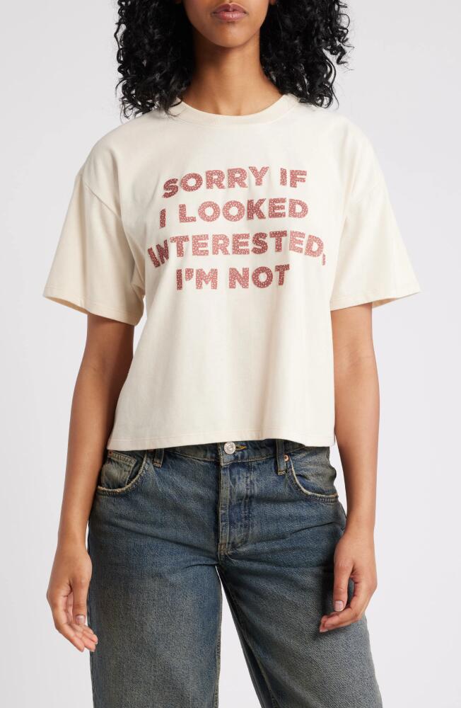 Vinyl Icons Sorry Graphic Crop T-Shirt in Off White Cover