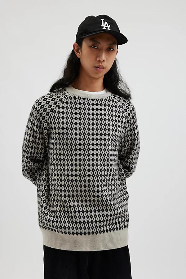 Katin Check Pattern Raglan Sleeve Crew Neck Sweater in Black/White Cover