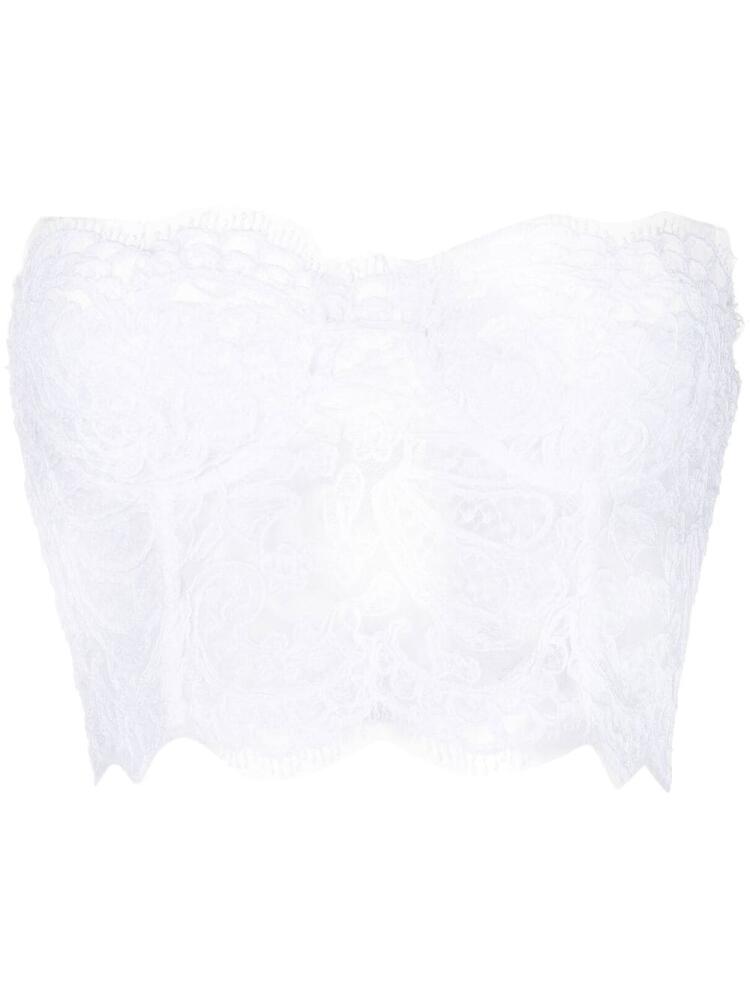 Ermanno Scervino lace embroidery bustier top - White Cover