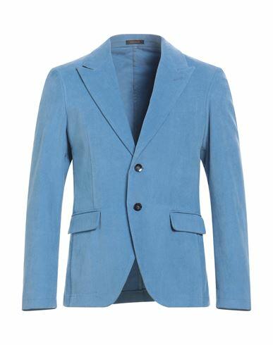 Officina 36 Man Blazer Pastel blue Cotton, Elastane Cover