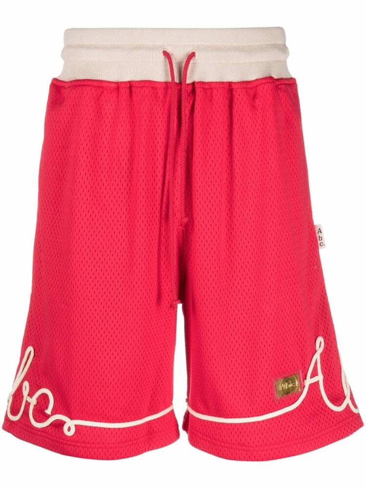 Advisory Board Crystals logo-appliqué track shorts - Red Cover