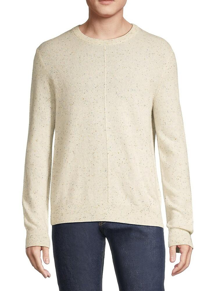 ATM Anthony Thomas Melillo Men's Donegal Cashmere Crewneck Sweater - Beige Cover