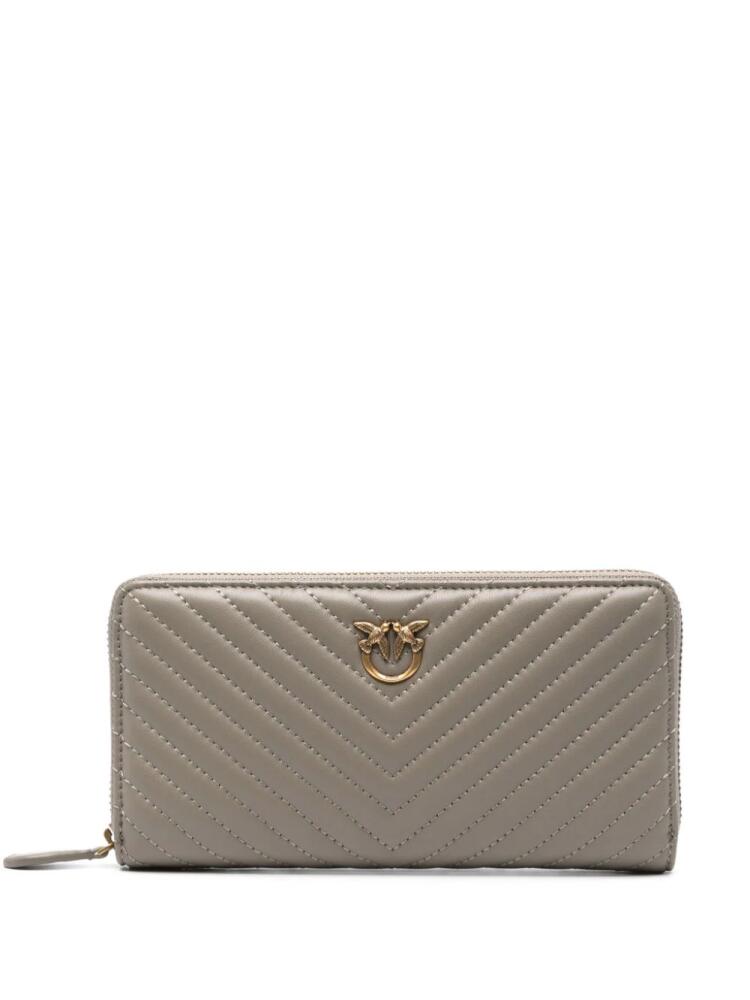 PINKO Ryder chevron leather wallet - Neutrals Cover