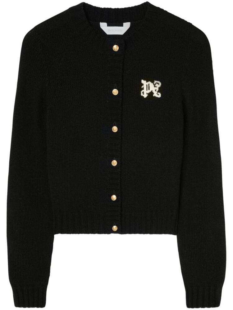 Palm Angels PA Monogram-intarsia cardigan - Black Cover