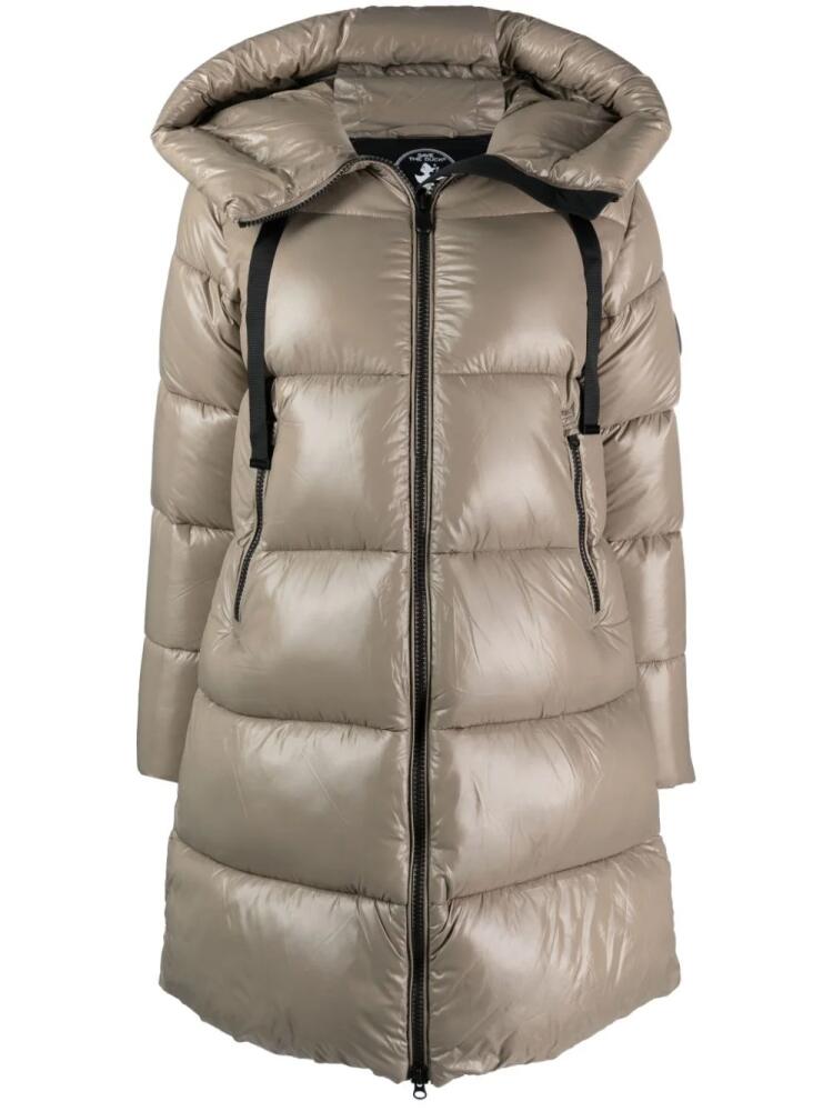 Save The Duck Isabel hooded quilted puffer coat - Grey Cover