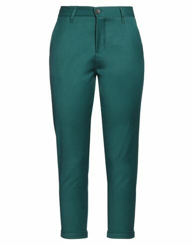 Imperial Woman Pants Emerald green Polyester, Viscose, Elastane Cover