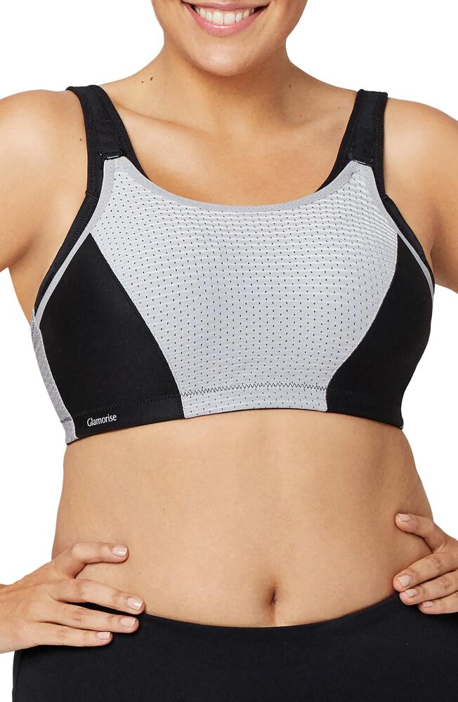 Glamorise Custom Control Sports Bra in Black/grey Cover