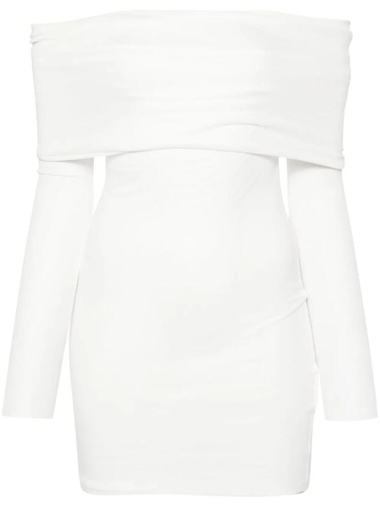 MANURI off-shoulder knitted mini dress - White Cover