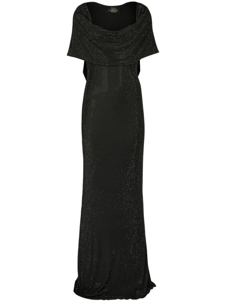 De La Vali Manhattan crystal-embellishment hooded gown - Black Cover