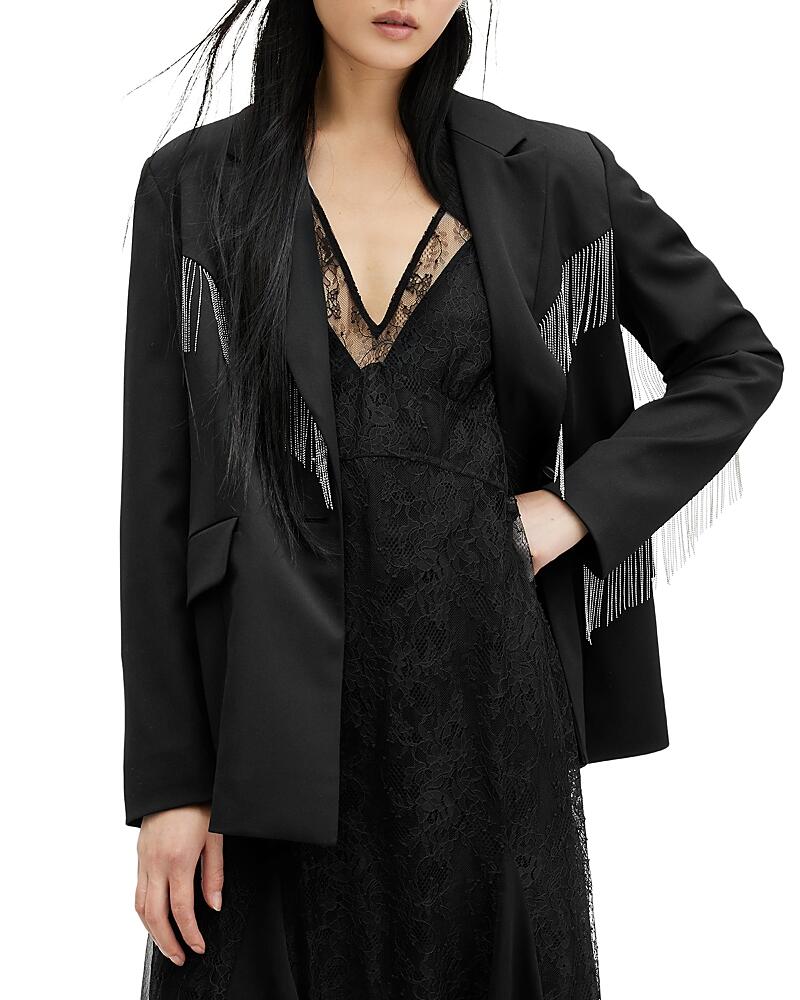 Allsaints Franky Cotton Fringe Blazer Cover