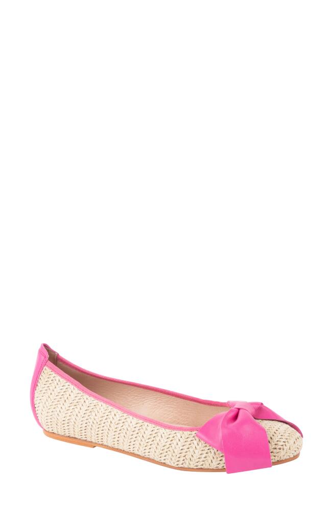 patricia green St. Tropez Bow Raffia Flat in Fushcia Cover