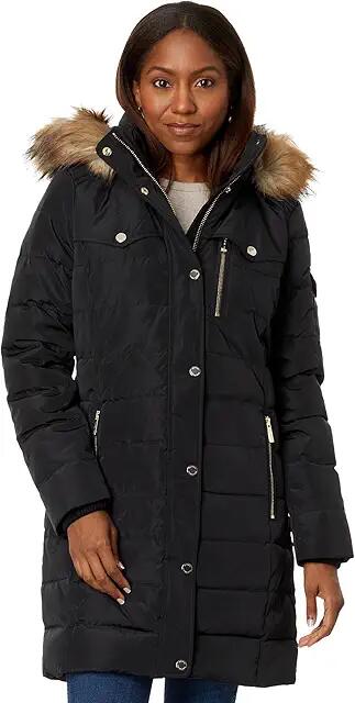 MICHAEL Michael Kors Snap Front Down Puffer M825943CZ (Black) Women's Clothing Cover