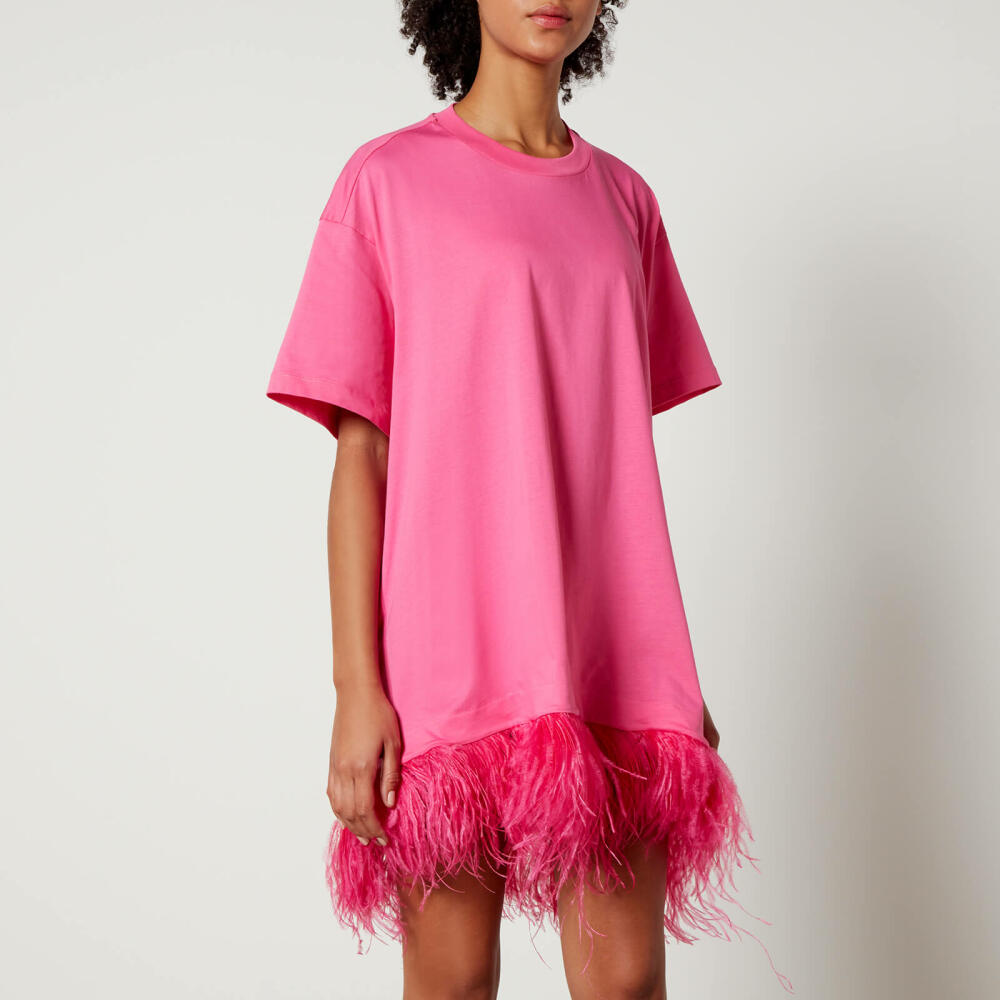 Marques Almeida Ostrich Feather Hem Cotton-Jersey T-Shirt Cover